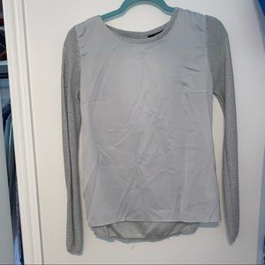 White and Grey Sparkle Top